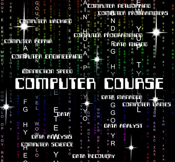 Computer Course Shows Connection Courses And Program — Stock Photo, Image