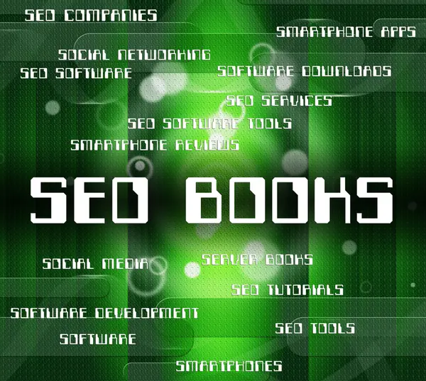 Seo books steht für Lehrbuch-Belletristik und Motor — Stockfoto