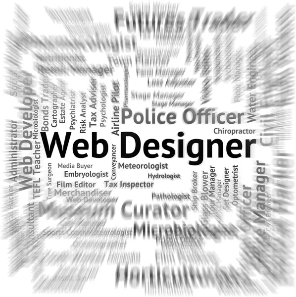 Webdesigner repräsentiert Jobs Internet und Wörter — Stockfoto
