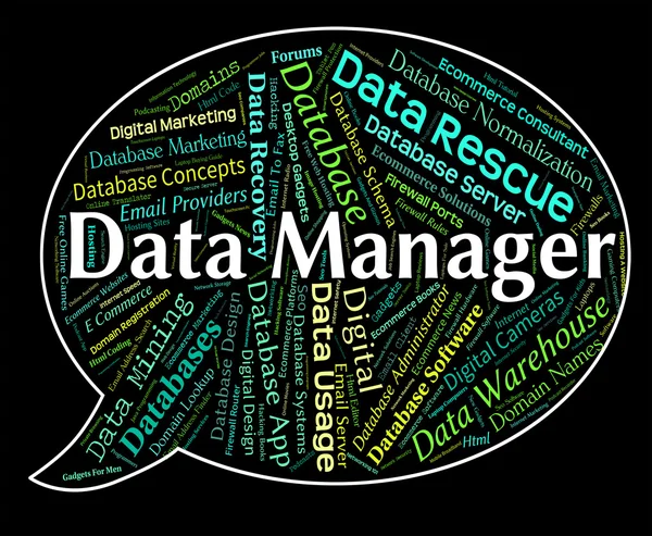 Administrador de datos indica hechos de supervisor y propietario — Foto de Stock