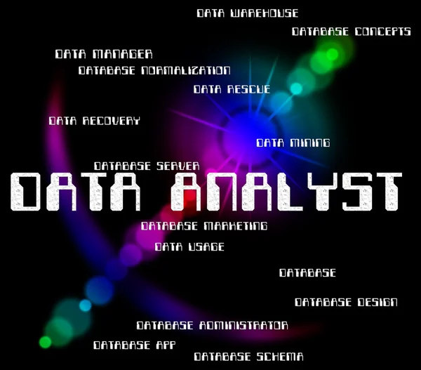 Analista de dados significa analisador e análise de conhecimento — Fotografia de Stock