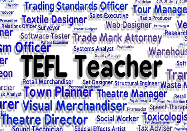 Tefl Teacher Means Hire Job And Occupations — Stock Photo, Image