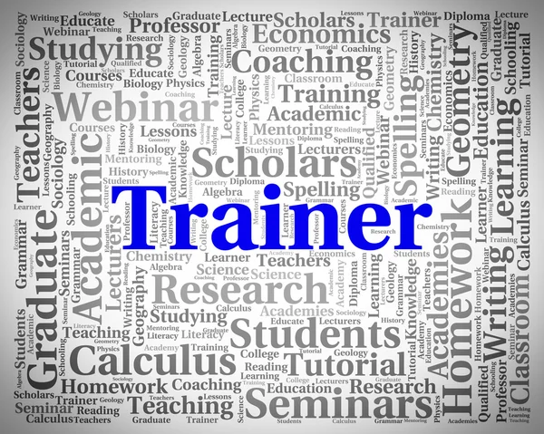 Trainer Word Shows Give Lessons And Coaching — Stock Photo, Image