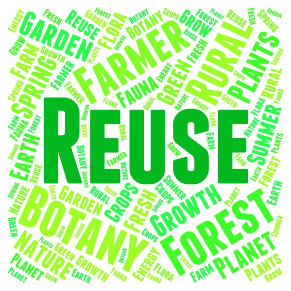 Réutiliser Word représente Aller vert et recyclable — Photo