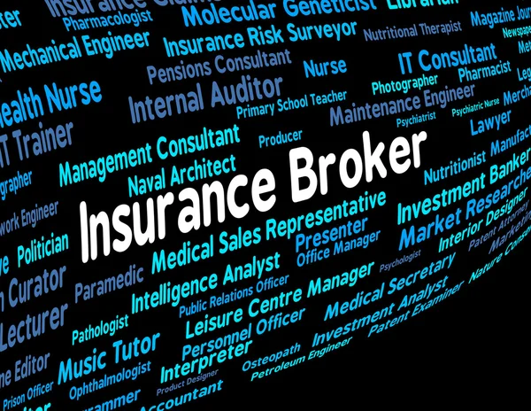 Insurance Broker Represents Covered Coverage And Job — Stock Photo, Image