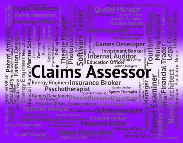 Claims Assessor Represents Claiming Occupations And Insurance — Stock Photo, Image