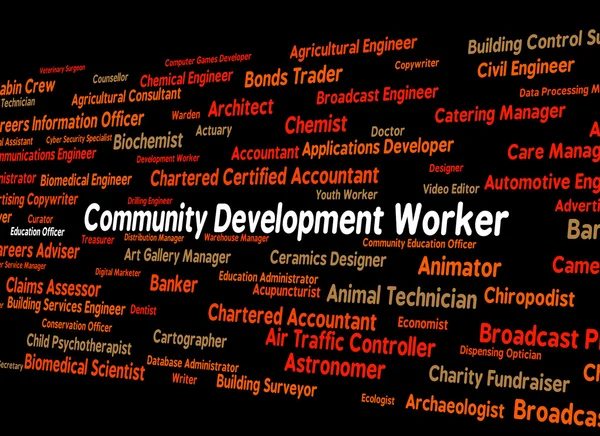 Community Development Worker Shows White Collar And Advance — Stock Photo, Image