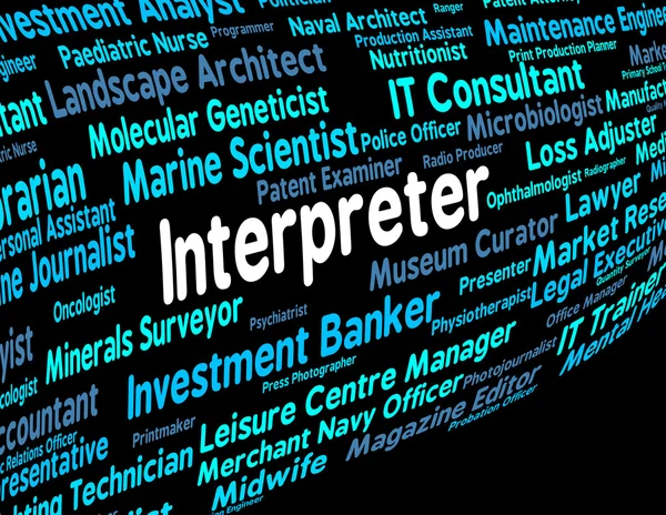 Interpreter Job Shows Profession Jobs And Translators — Stock Photo, Image
