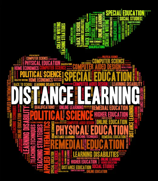 Les mots d'enseignement à distance indiquent le cours de correspondance et Deve — Photo