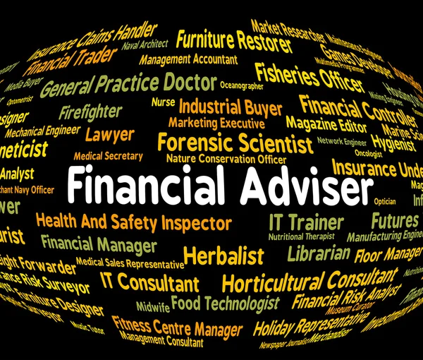 Financial Adviser Means Trading Job And Accounting — Stock Photo, Image