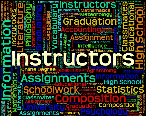 Instruktörer ordet betyder utbildare tränare och utbildning — Stockfoto