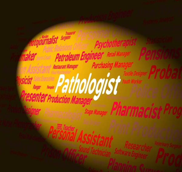 Pathologen-Job zeigt Stellenforscher und Position an — Stockfoto