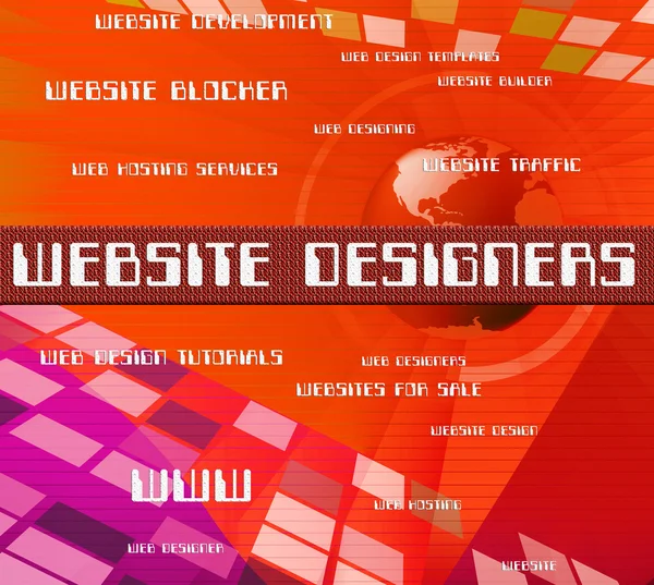 Website Designers Representa texto do Word e domínio — Fotografia de Stock