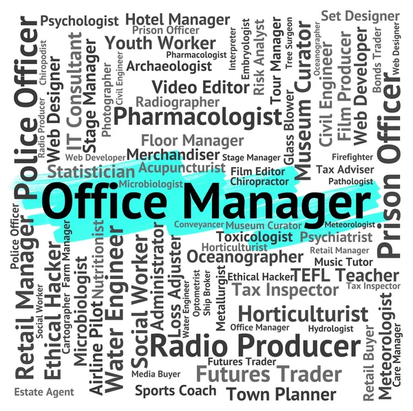 Office Manager Means Executive Supervisor and Text — стоковое фото