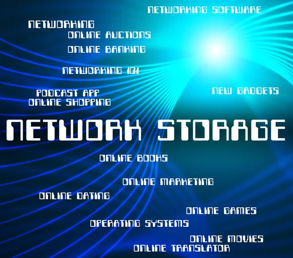 Netwerk opslag vertegenwoordigt Global Communications en Computers — Stockfoto