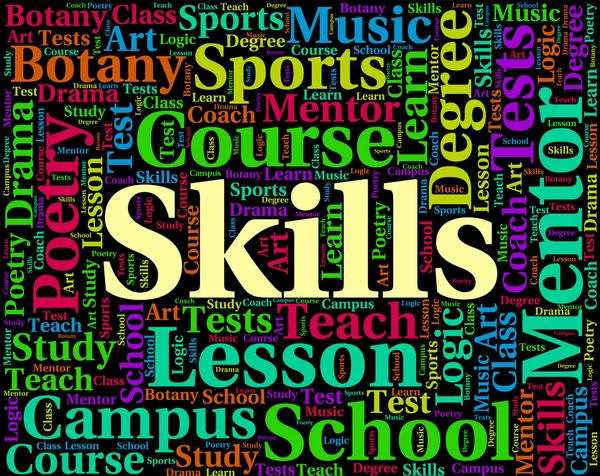 Skills Word Indicates Words Text And Ability — Stock Photo, Image