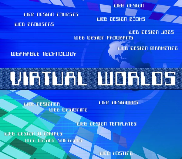 Virtual Outsource Indicates Contracting Earth And Worlds — Stock Photo, Image