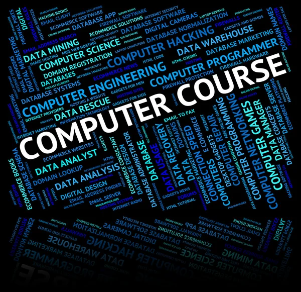 Комп'ютерний курс представляє розклади цифрових і курсів — стокове фото