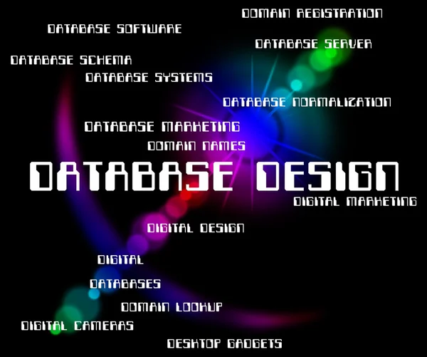 Design de Banco de Dados Representa Computação Word e Designers — Fotografia de Stock