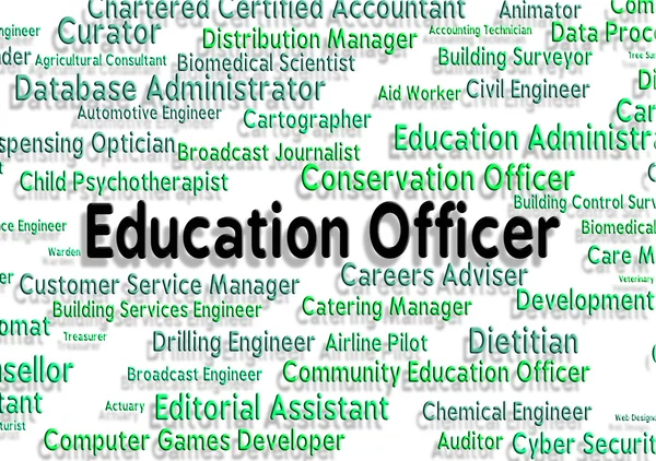 Education Officer Indicates Hire Employee And Job — Stock Photo, Image