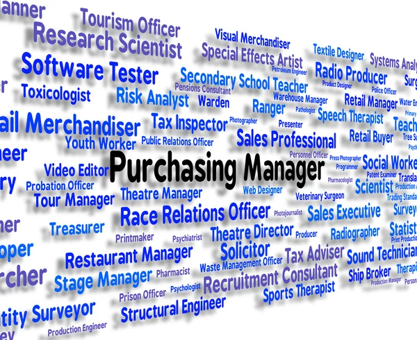 Purchasing Manager Indicates Word Client And Buy — Stock Photo, Image