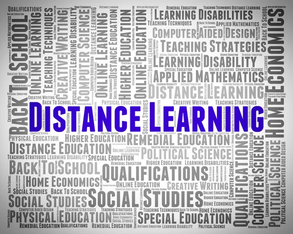 Distance Learning Words Represents Study Text And Education — Stock Photo, Image