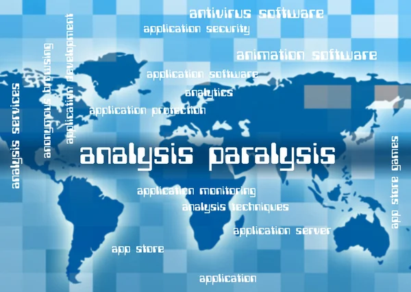 Análisis Parálisis Representa Analizar Investigar e Investigar — Foto de Stock