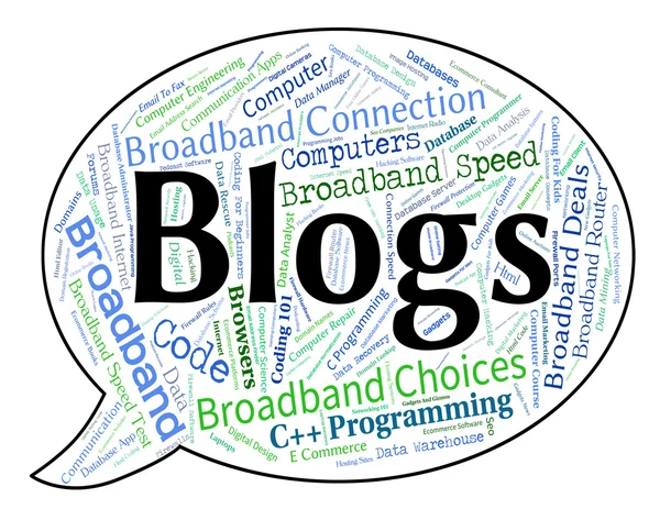 Blogs woord toont Weblog bloggen en Blogger — Stockfoto