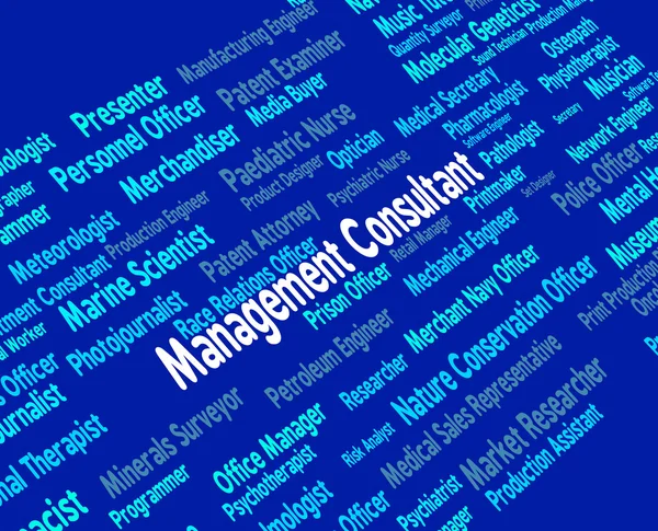Konsultant zarządzania oznacza zawodów doradcy i pracy — Zdjęcie stockowe