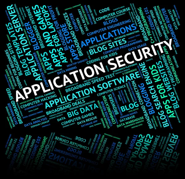 Application Security Indicates Encrypt Secured And Private — Stock Photo, Image