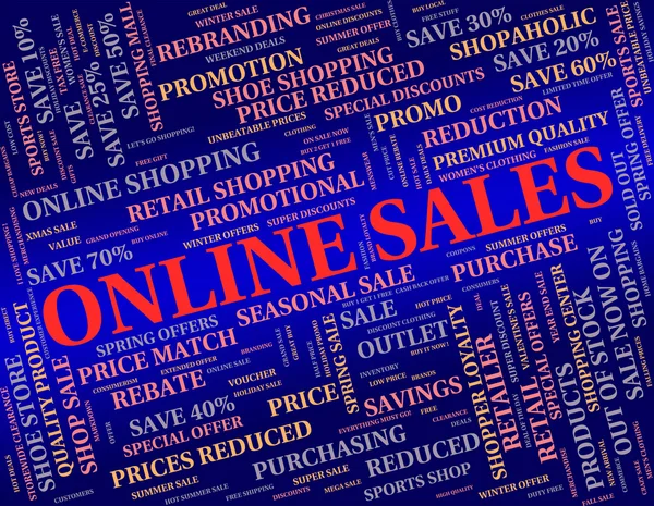 Online Sales Represents World Wide Web And Net — Stock Photo, Image