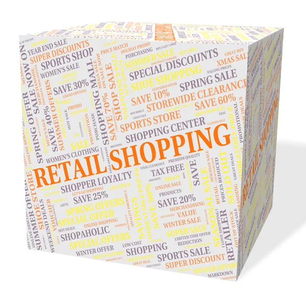 Shopping al dettaglio Indica promozione Consumismo e Consumismo — Foto Stock
