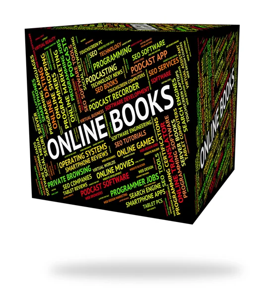 On line boeken vertegenwoordigt World Wide Web en Websites — Stockfoto