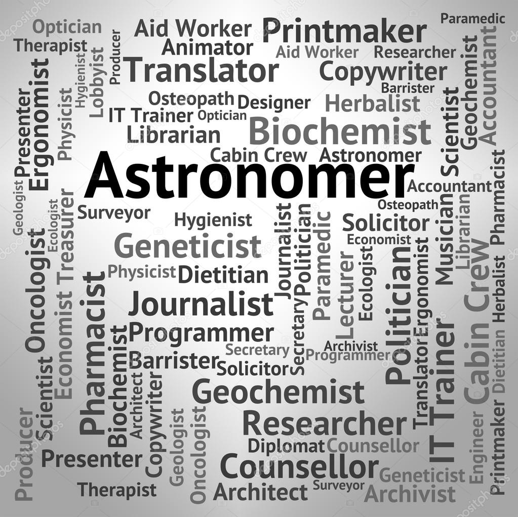 Astronomer Job Shows Star Gazer And Astronomers