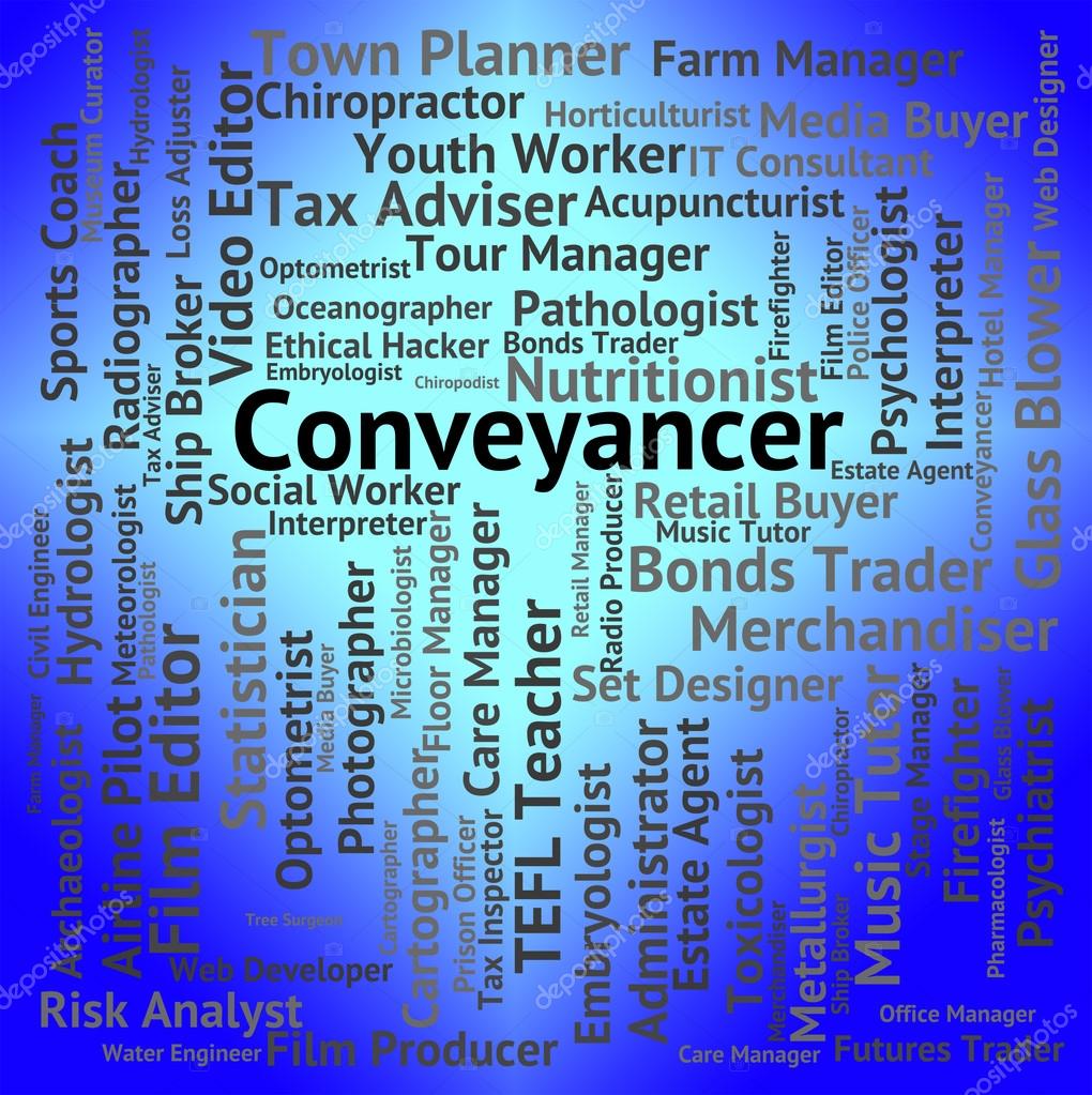 Conveyancer Job Indicates Real Estate And Attorney — Stock Photo