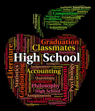 High School Indicates Colleges Word And Text clipart