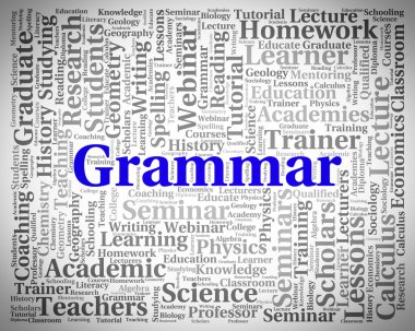 Grammar Word Indicates Rules Of Language And Foreign clipart
