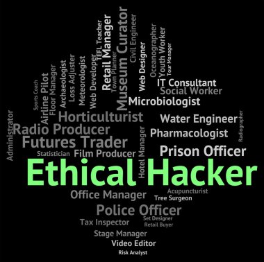 Ethical Hacker Indicates Out Sourcing And Attack clipart