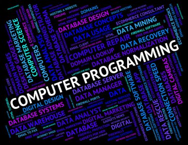 Bilgisayar programlama yazılım tasarımı ve uygulama gösterir