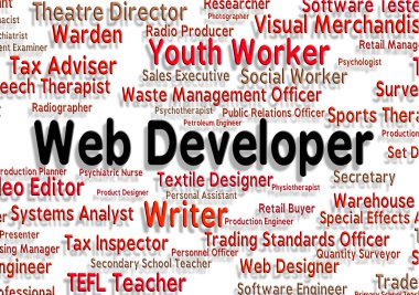 Web Developer Indicates Words Recruitment And Developers clipart