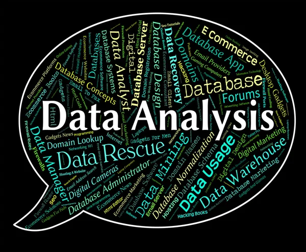 Data Analysis Means Analytic Text And Word — Stock Photo, Image