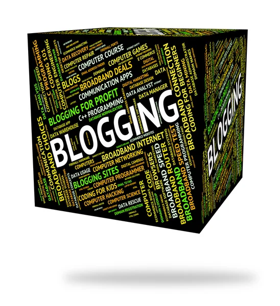 Blogging Word Indica Site e Site do Blogger — Fotografia de Stock