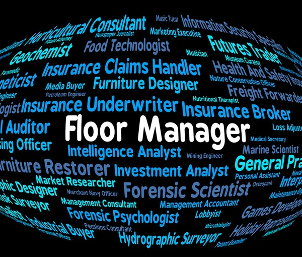 Floor Manager Means Managers Principal And Stage — Stock Photo, Image