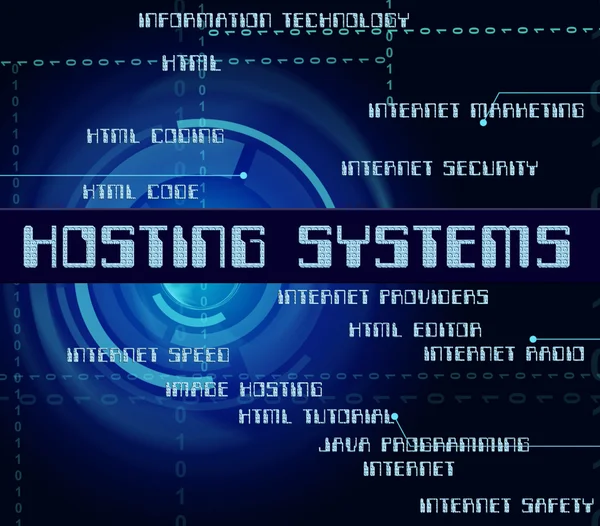 インターネット コンピューティングとコンピューターを示していますシステムをホスティング — ストック写真