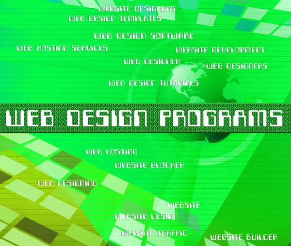 Web Design programma's Shows Softwareontwikkeling en ontwerpers — Stockfoto