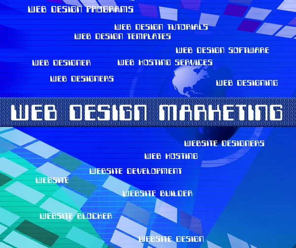 Web-Design-Marketing repräsentiert das Netz und die Designer — Stockfoto