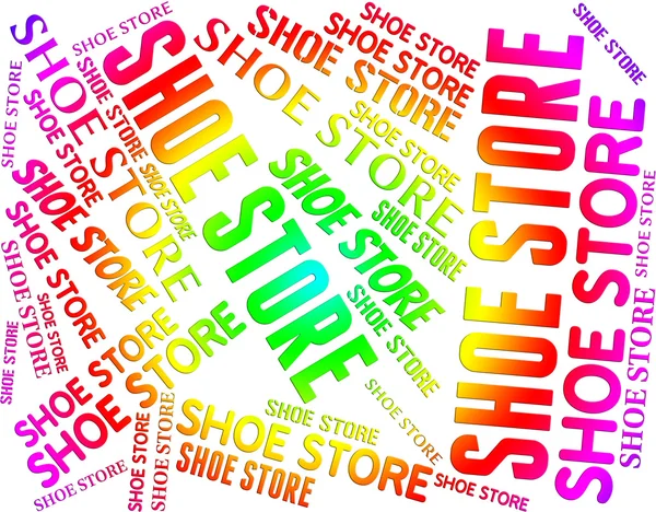 Negozio di scarpe significa vendite al dettaglio e acquisto — Foto Stock