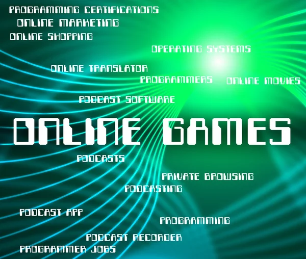 Juegos en línea indica World Wide Web y entretenimiento — Foto de Stock