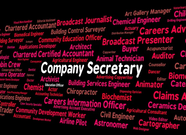 Company Secretary Represents Personal Assistant And Administrato — Stock Photo, Image