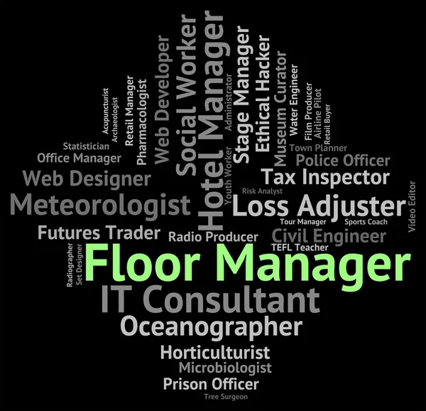 Floor Manager Represents Executive Managing And Word — Stock Photo, Image